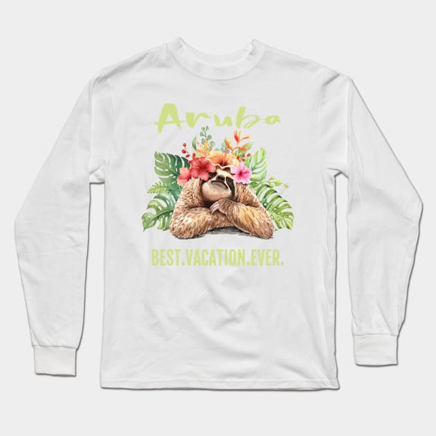 Aruba Best Vacation Ever Souvenir Gift Long Sleeve T-Shirt by grendelfly73